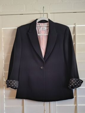 Women’s Black Blazer with Pink Lining